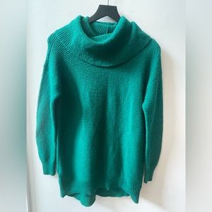 LOFT long sleeve turtleneck sweater, green, size MP